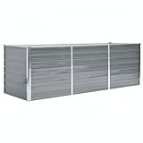 vidaXL Hochbeet Verzinkter Stahl 240x80x77 cm Grau Gartenbeet...