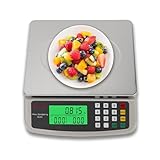 KNSWE Waage Küchenwaage Groß Edelstahl Digitalwaage 10kg zum...