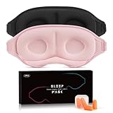 Aosun Schlafmaske für Seitenschläfer, 2er-Pack, Verbesserte 3D...