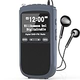 Greadio Tragbare DAB Plus Radio Klein, UKW Radio mit 1000mAh...