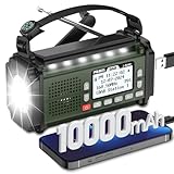 PRUNUS J-924 Digital Radio DAB/DAB+/UKW, Kurbelradio Notfall mit...