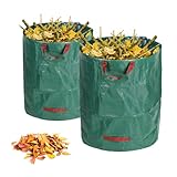 Pecewlos 2x Gartenabfallsack 272L (72 Gallon), Gartensack...