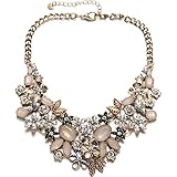 FSMILING Vintage Blumen Statement Halskette Groß Statement Kette...