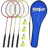 KH Federball Set Badminton Schläger Set of 4 für Erwachsene...