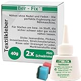 Ber-Fix Textilkleber 40g – Waschbar bis 95°C, extra stark &...