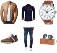 Fashion-Outfit für Männer mit brauner Lederjacke
